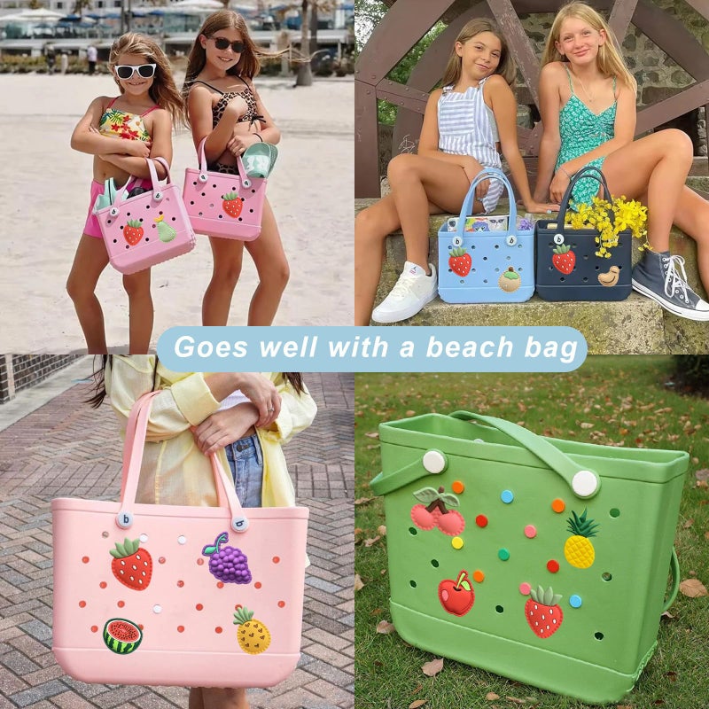 Lckaey Rubber Beach Bag Accessories-PVC Rubber decoration-for EVA Purse Bogg Inserts Y064Figure 41 - Image 4